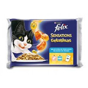 Felix Sensations Selecção de Peixes em Gelatina 4x100gr